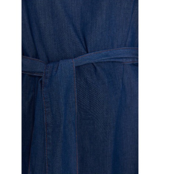 Zara Dress With Voluminous Sleeves Dark Blue NWT - Picture 7 of 7